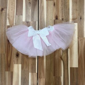 Toddler American Girl Pink Tulle Tutu Skirt with White Bow 2T
